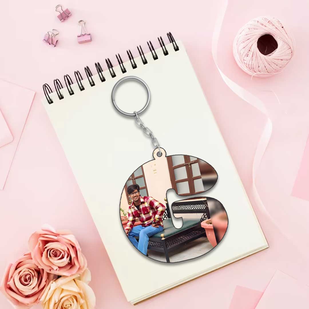 Moon Shape Photo Frame With Pen &amp; Keychain - 8X12 Inch - Image 11