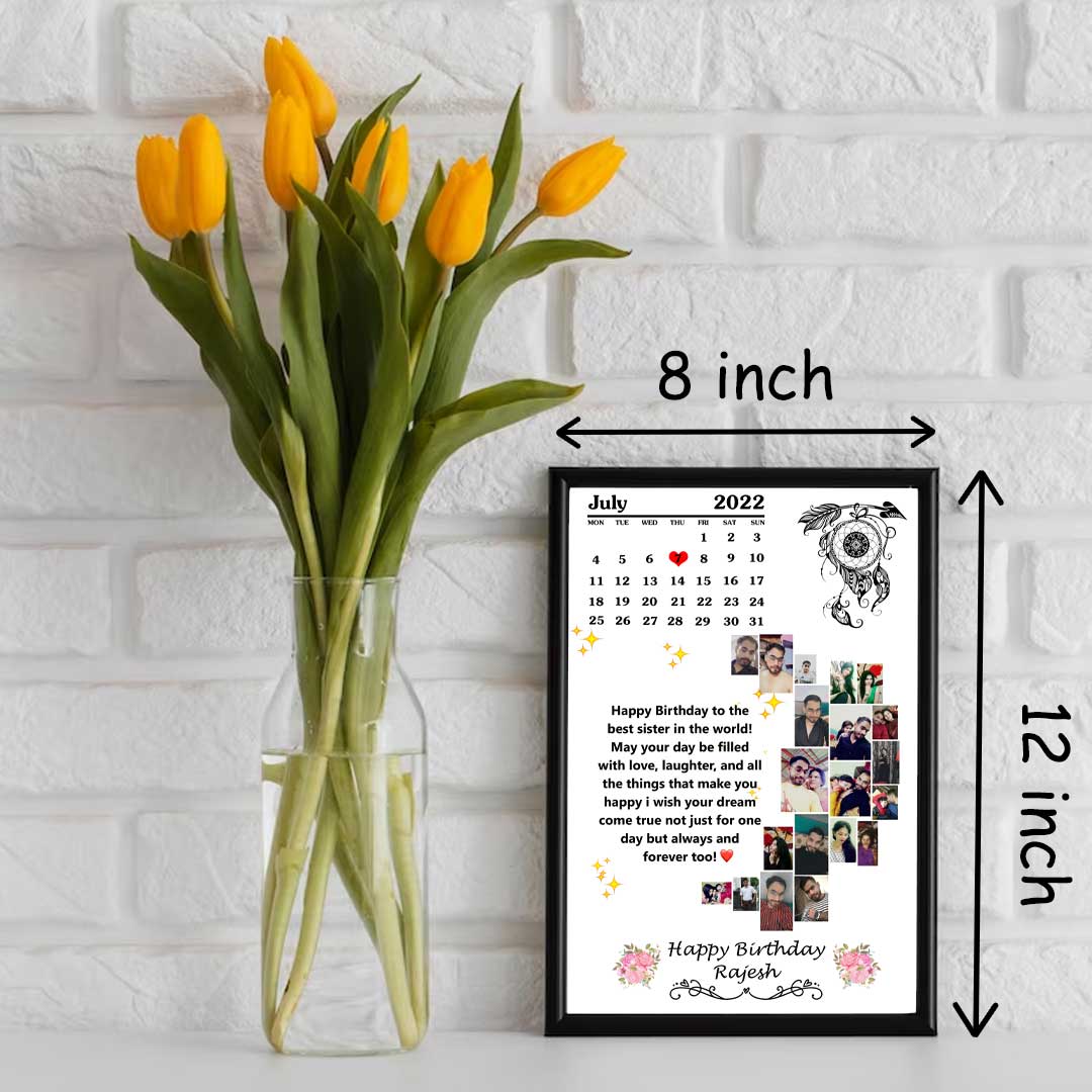 Moon Shape Photo Frame With Pen &amp; Keychain - 8X12 Inch - Image 6
