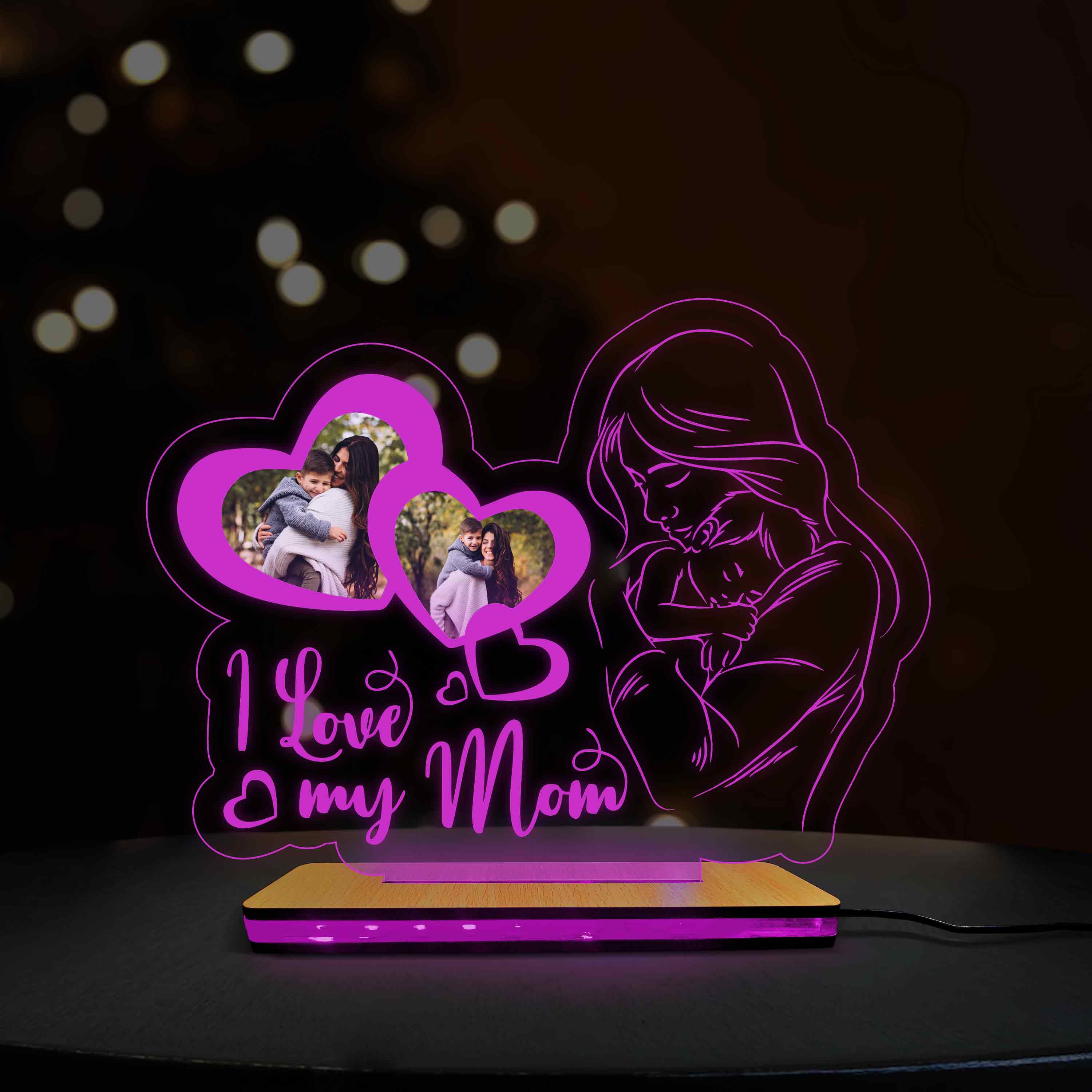 3D Acrylic Multi-Led Table Lamp For Mother's Day - Image 2