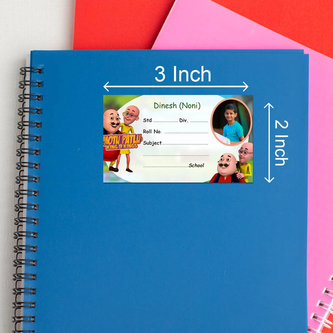 Personalized Motu Patlu Name Slips | 12x18" Sheet with 36 Labels - Image 3