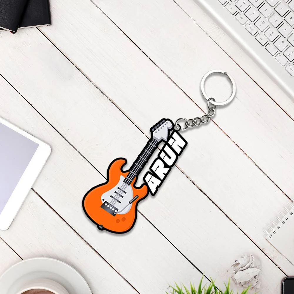 Musical Instrument Keychain Or Keyrings With Name
