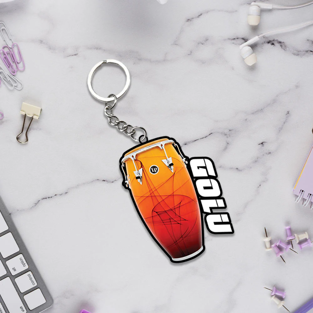 Musical Instrument Keychain Or Keyrings With Name - Image 2