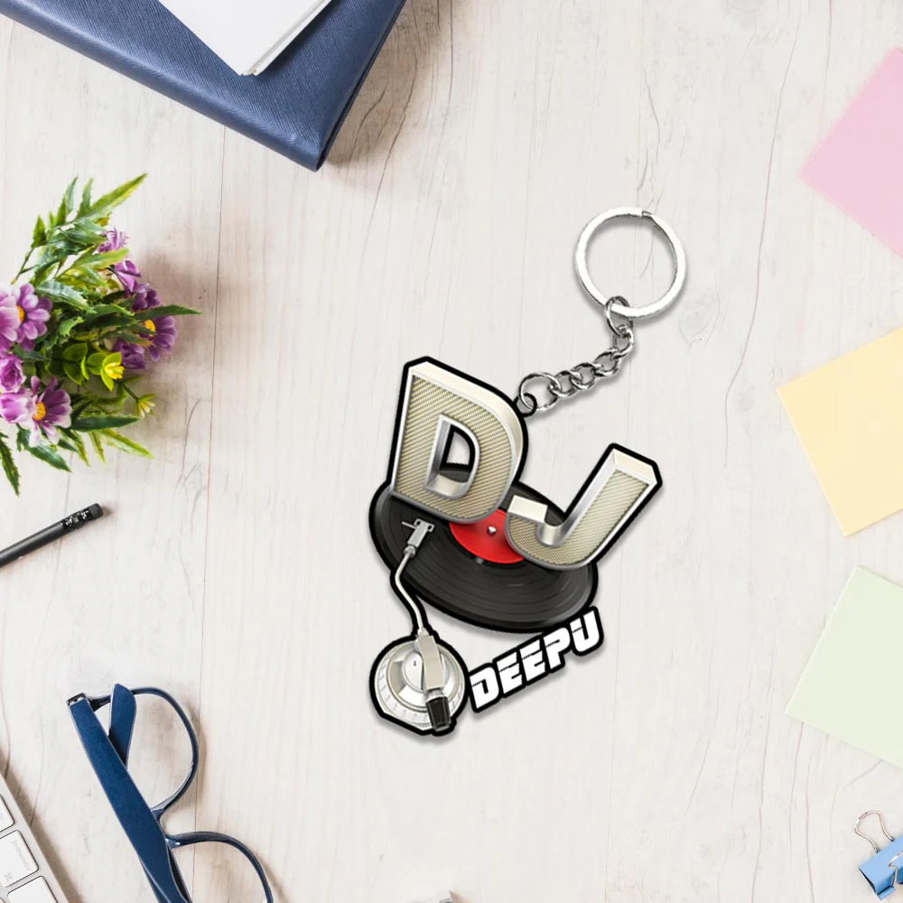 Musical Instrument Keychain Or Keyrings With Name - Image 3