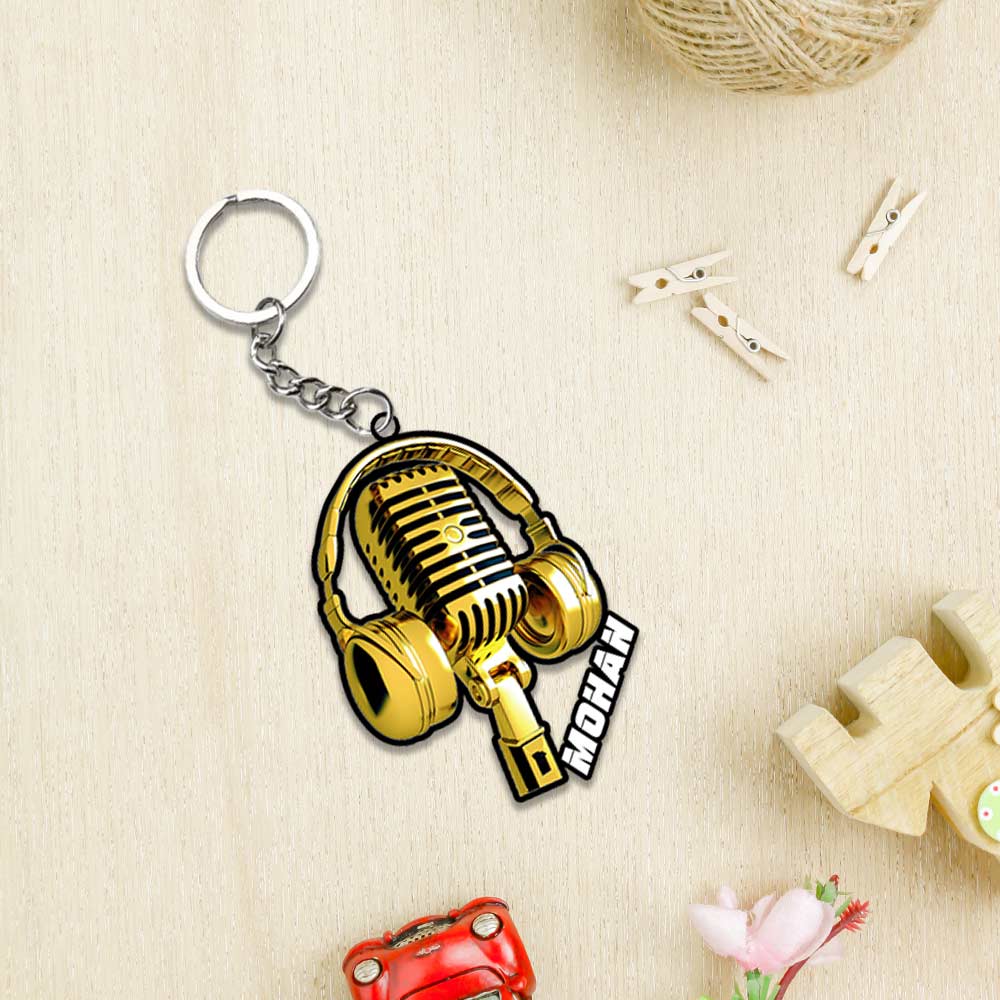 Musical Instrument Keychain Or Keyrings With Name - Image 4