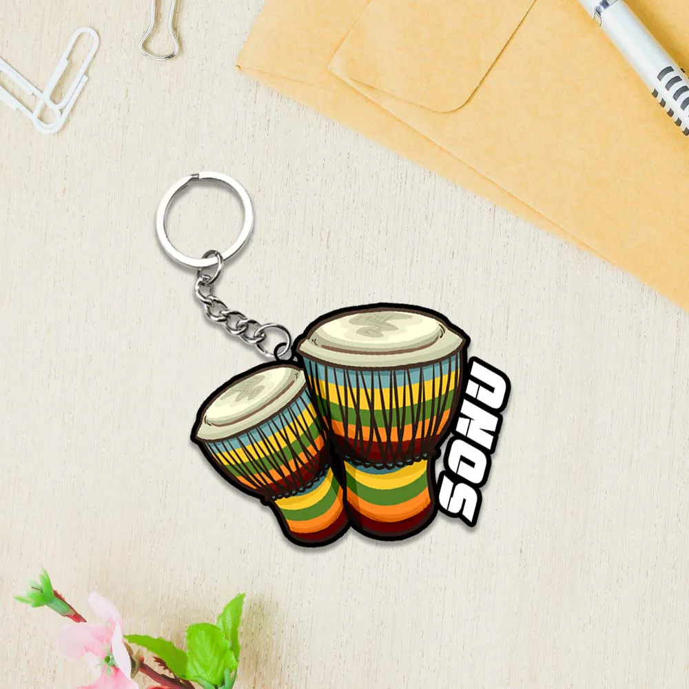 Musical Instrument Keychain Or Keyrings With Name - Image 6