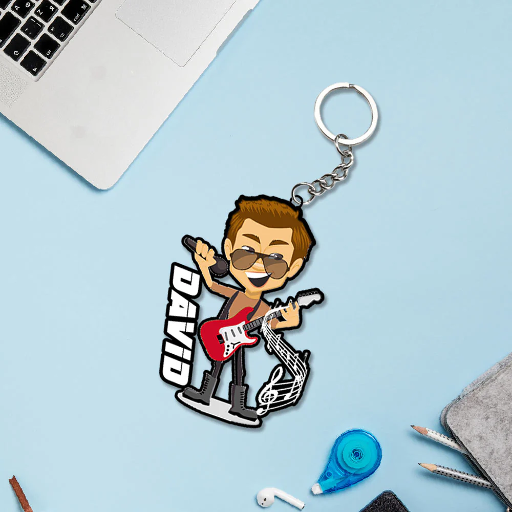 Musician Keychain With Name: Musician Keyrings