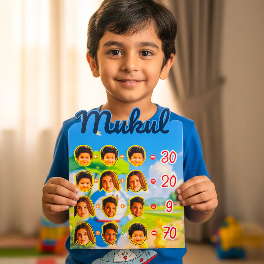 My Maths World – Personalized Kids Maths Learning Board (10×10″) - Image 3