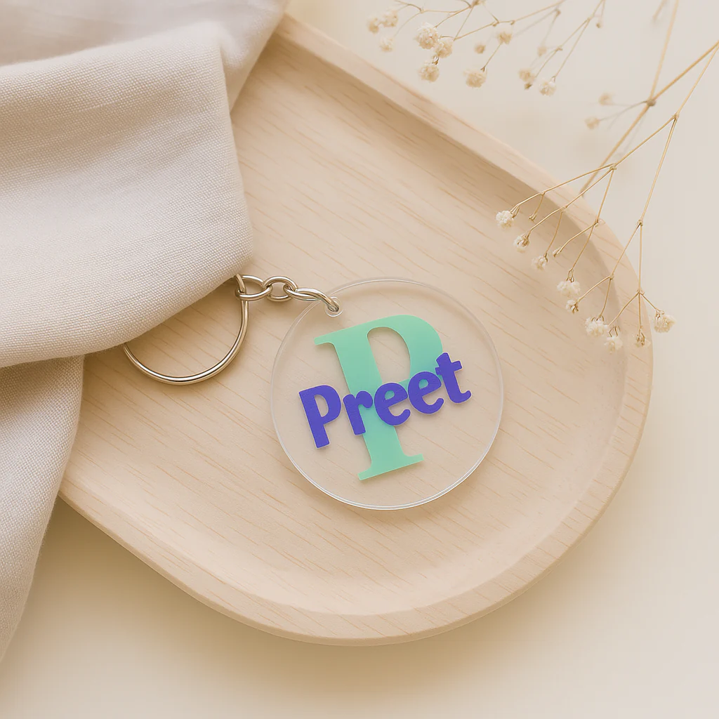 Name & Initial Round Keychain - Image 4