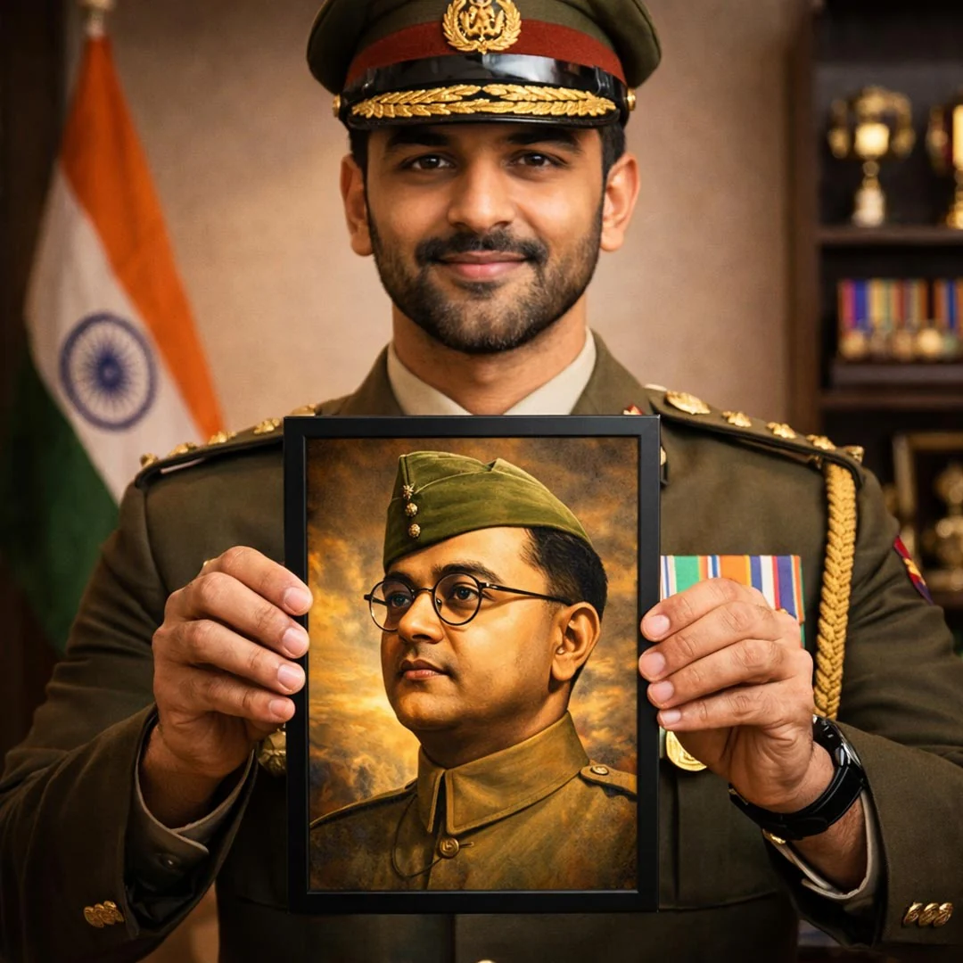 Netaji Subhash Chandra Bose Patriotic Portrait Wall Frame - Image 3