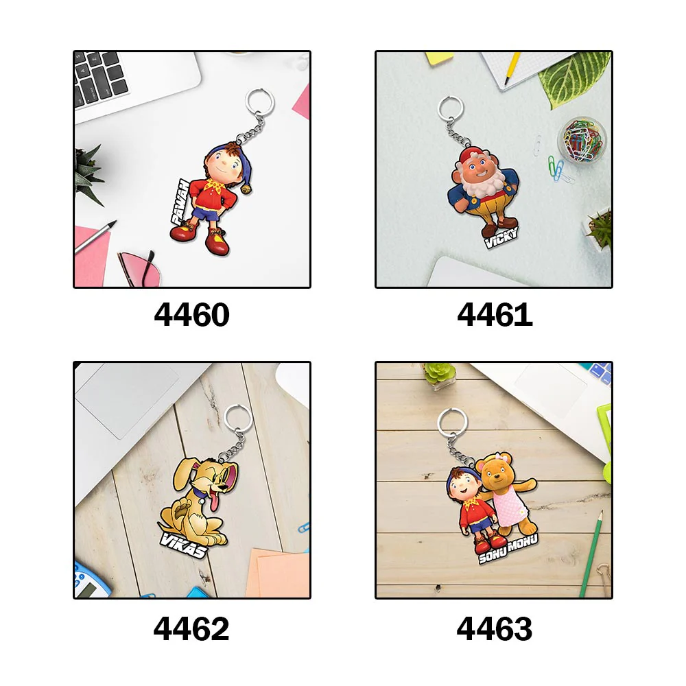 Noddy Cartoon Character Keychain With Name - Image 5