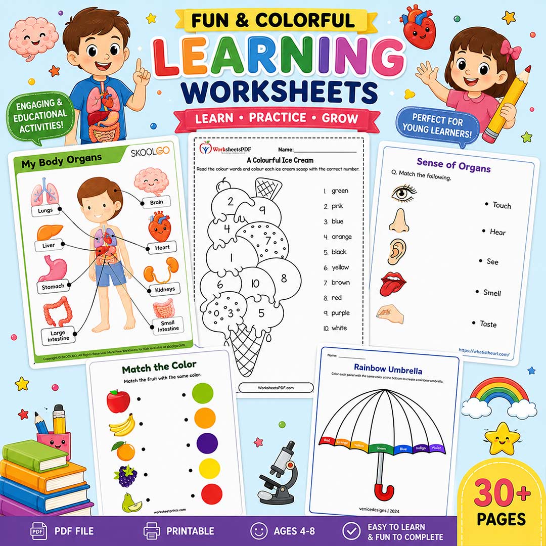Online Worksheet For Kids Early Learning- Brain & Fun Activities Bundle (3 to 8 years) - Image 15