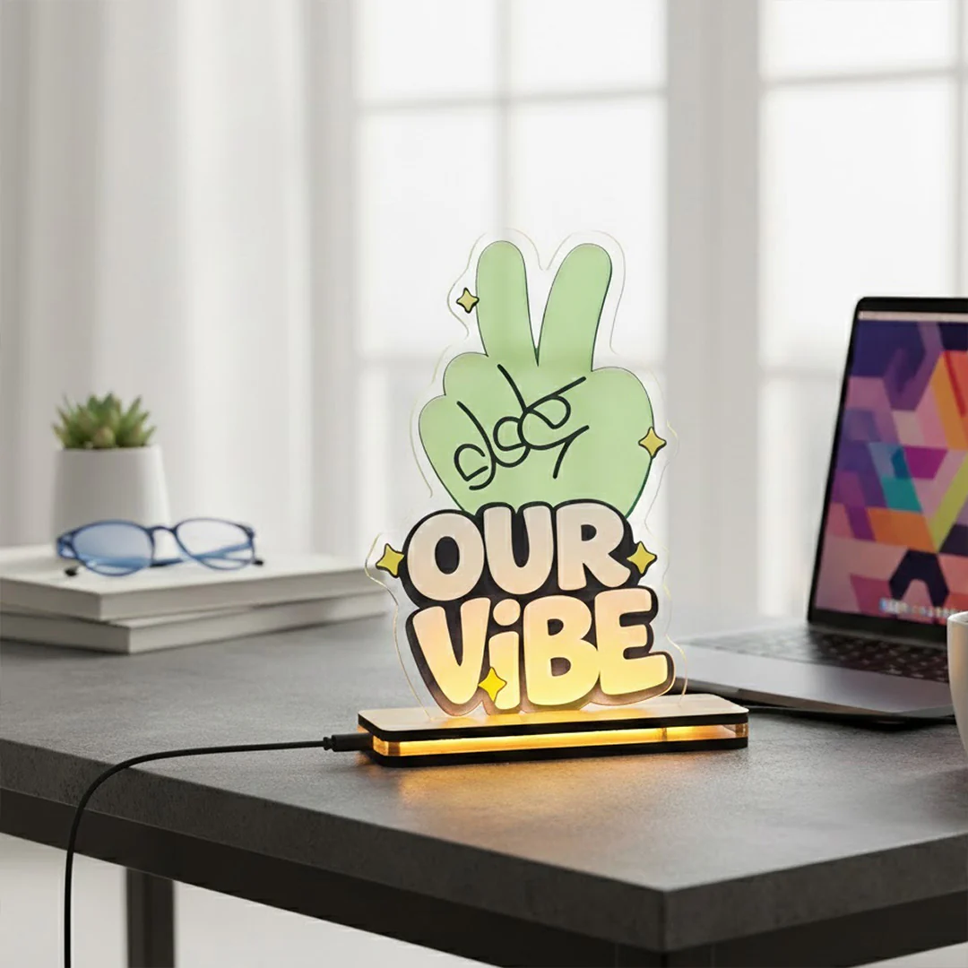 Our Vibe Acrylic LED Desk Lamp (5×8”) - Image 4