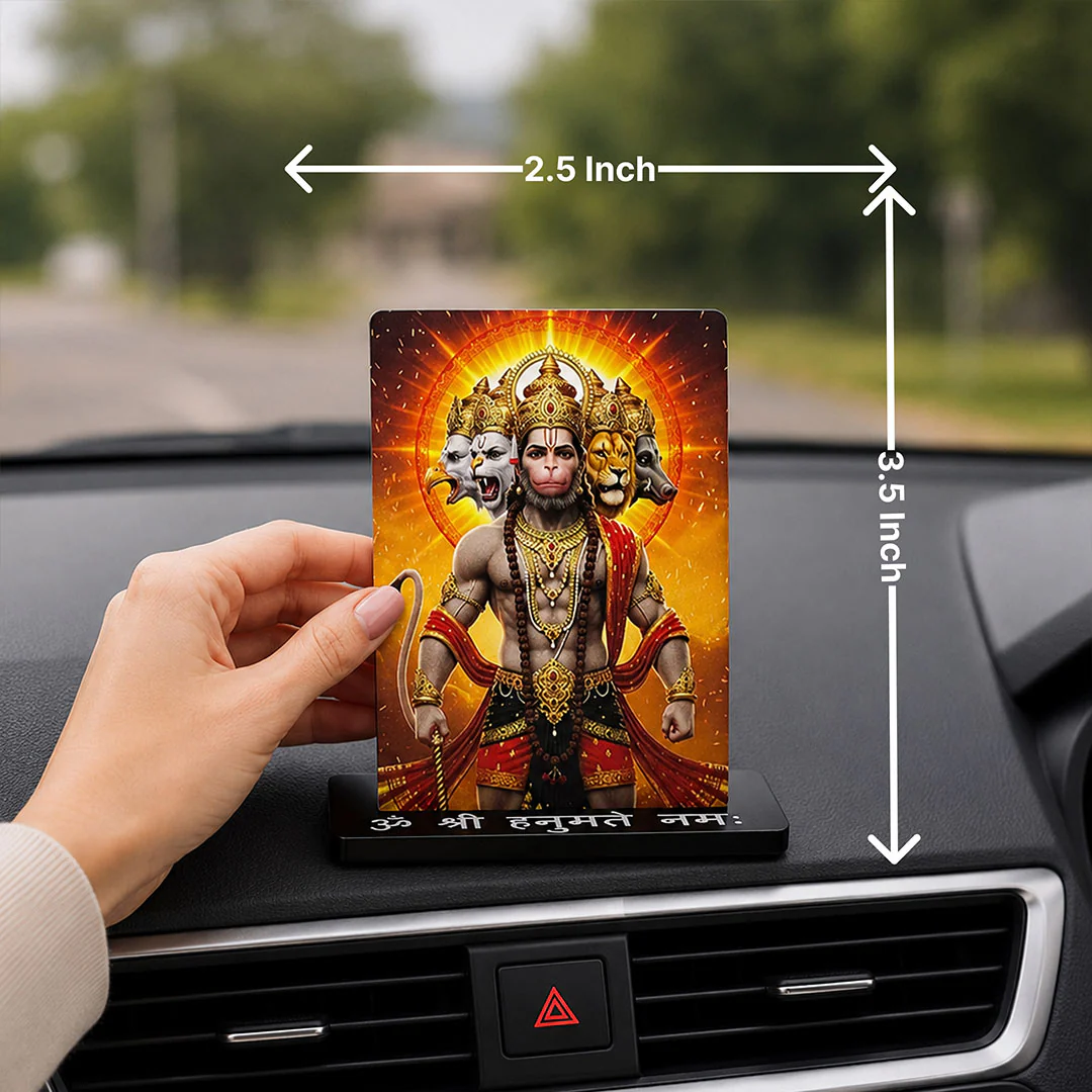 Panchmukhi Hanuman Acrylic Car Dashboard- 2.5x3.5 - Image 3