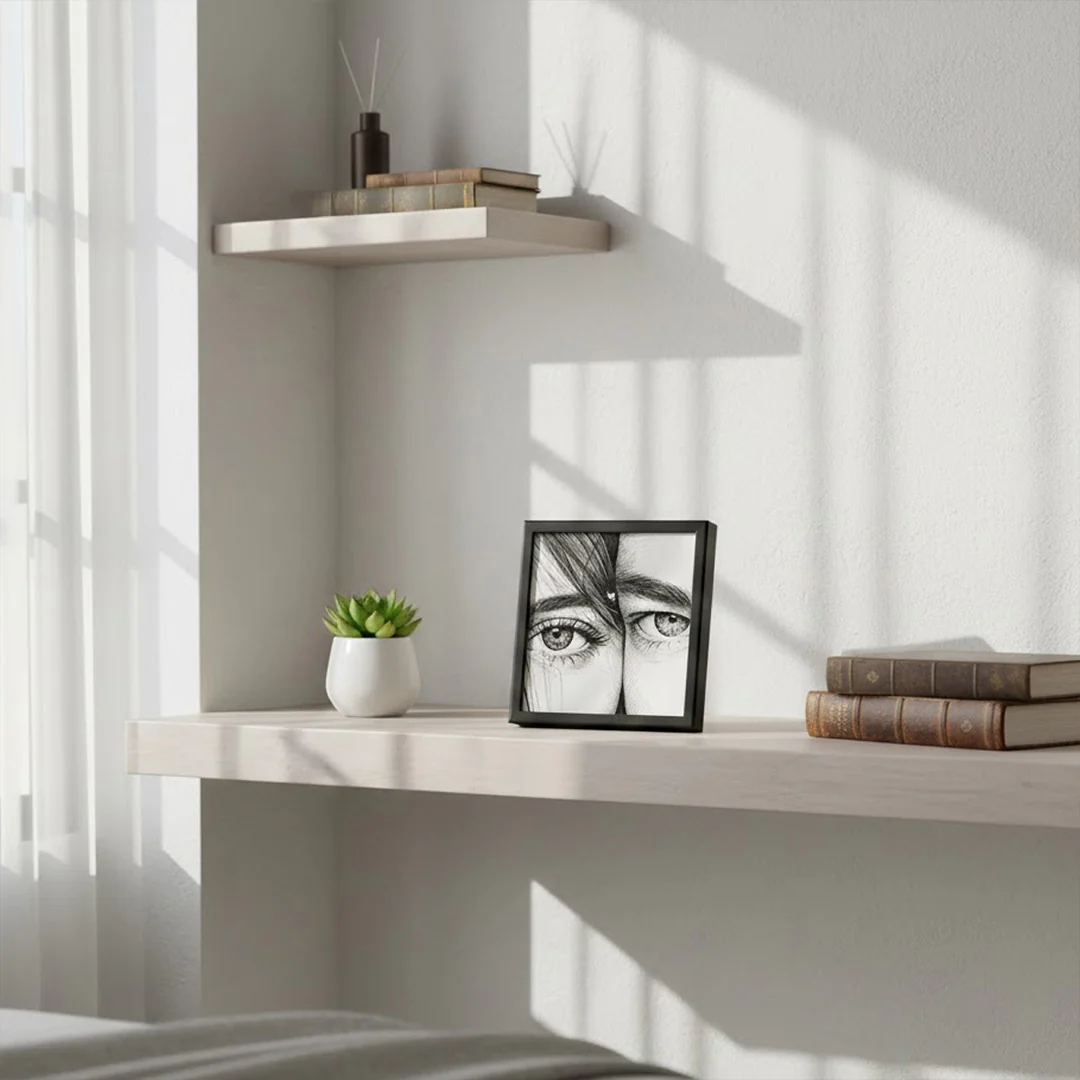 Pencil Sketch Eye Portrait Mini Wall Frame (4×4")