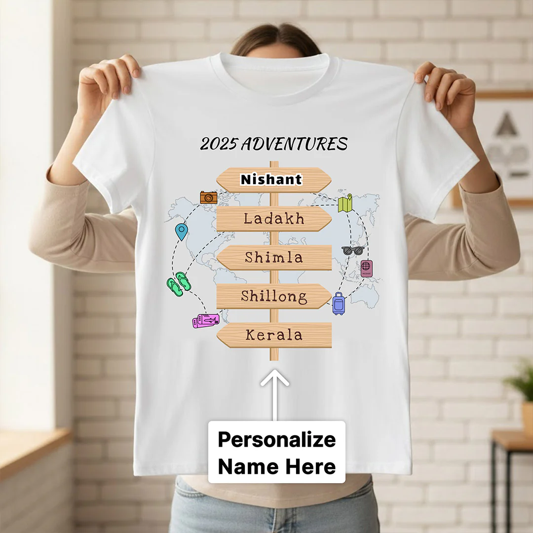 Personalized 2025 Adventures Travel T-Shirt - Image 2