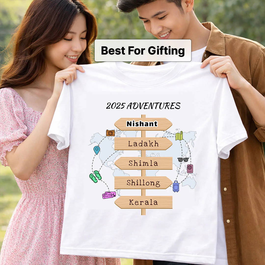 Personalized 2025 Adventures Travel T-Shirt - Image 3