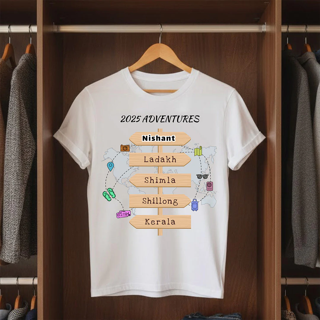 Personalized 2025 Adventures Travel T-Shirt - Image 4