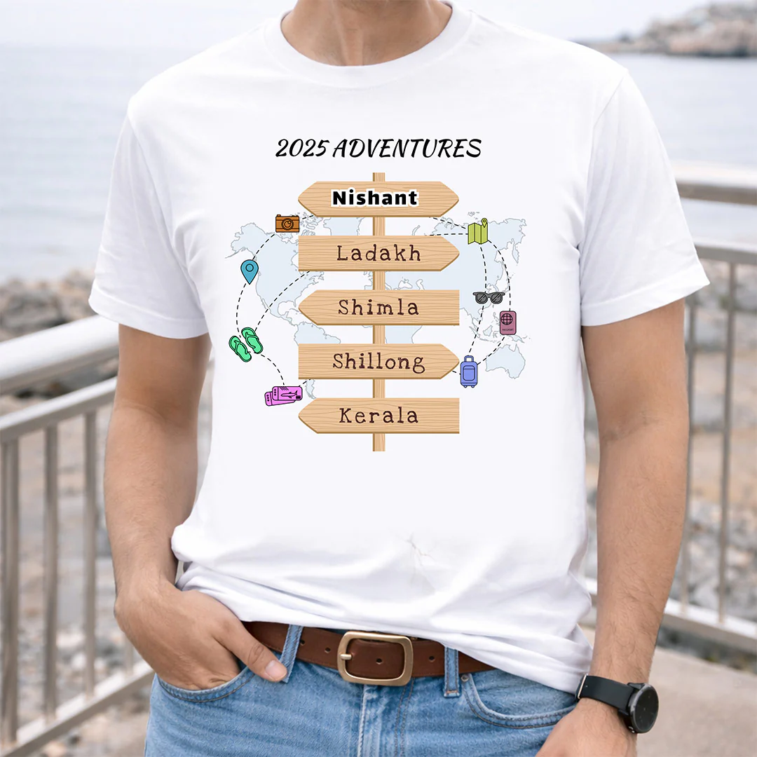 Personalized 2025 Adventures Travel T-Shirt - Image 5