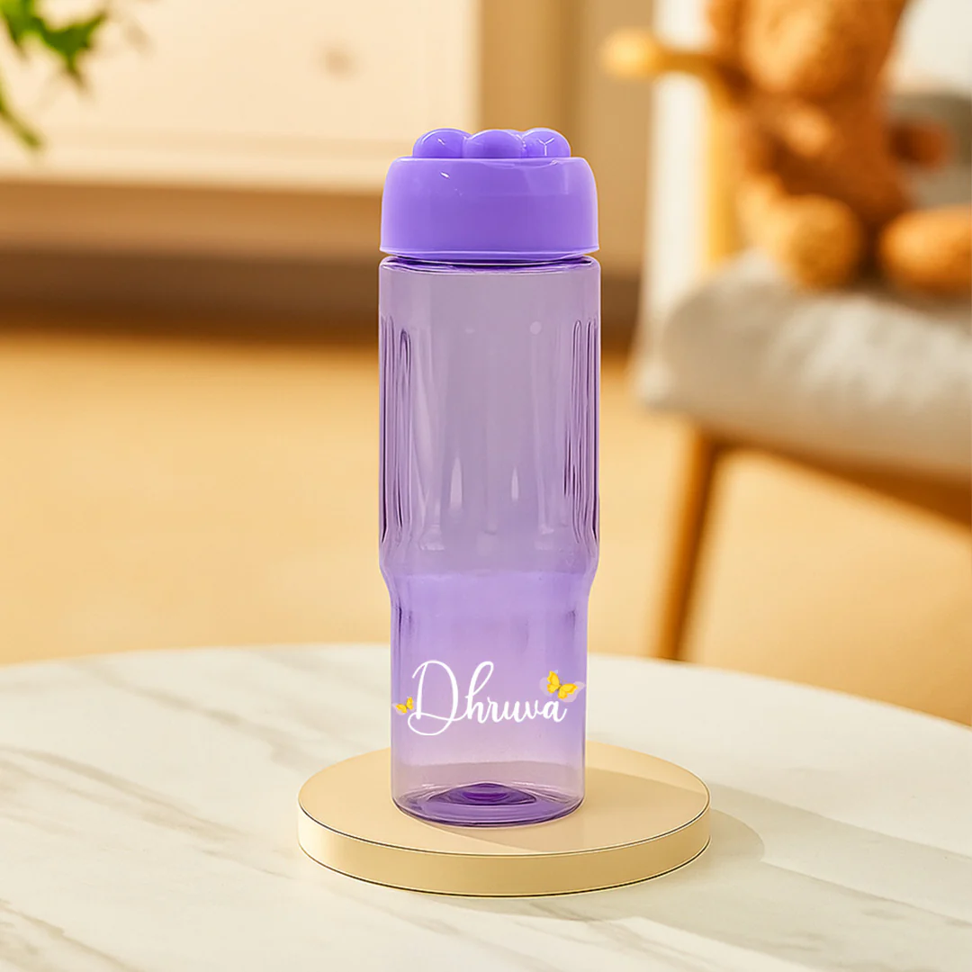 Personalized 3 in 1 Cartoon Tumbler – Purple & White - Image 7