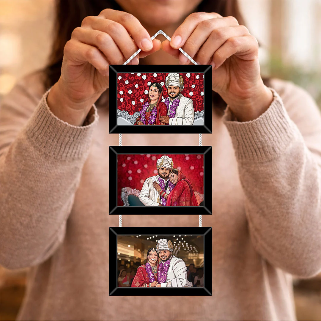 Personalized 3 Photo Wall Hanger(6x14 Inch) - Image 3