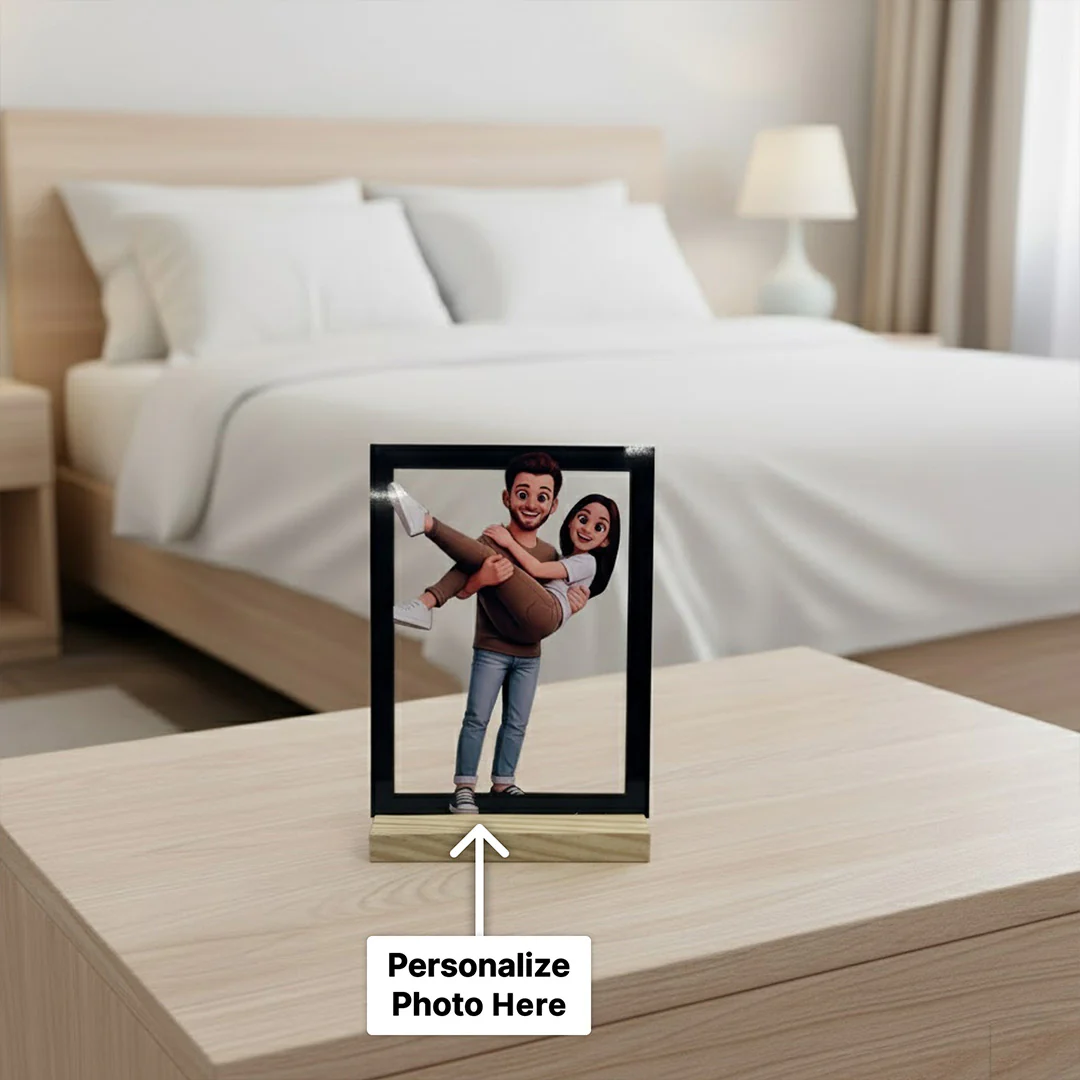 Personalized 3D Couple Photo Frame-6×8" - Image 2