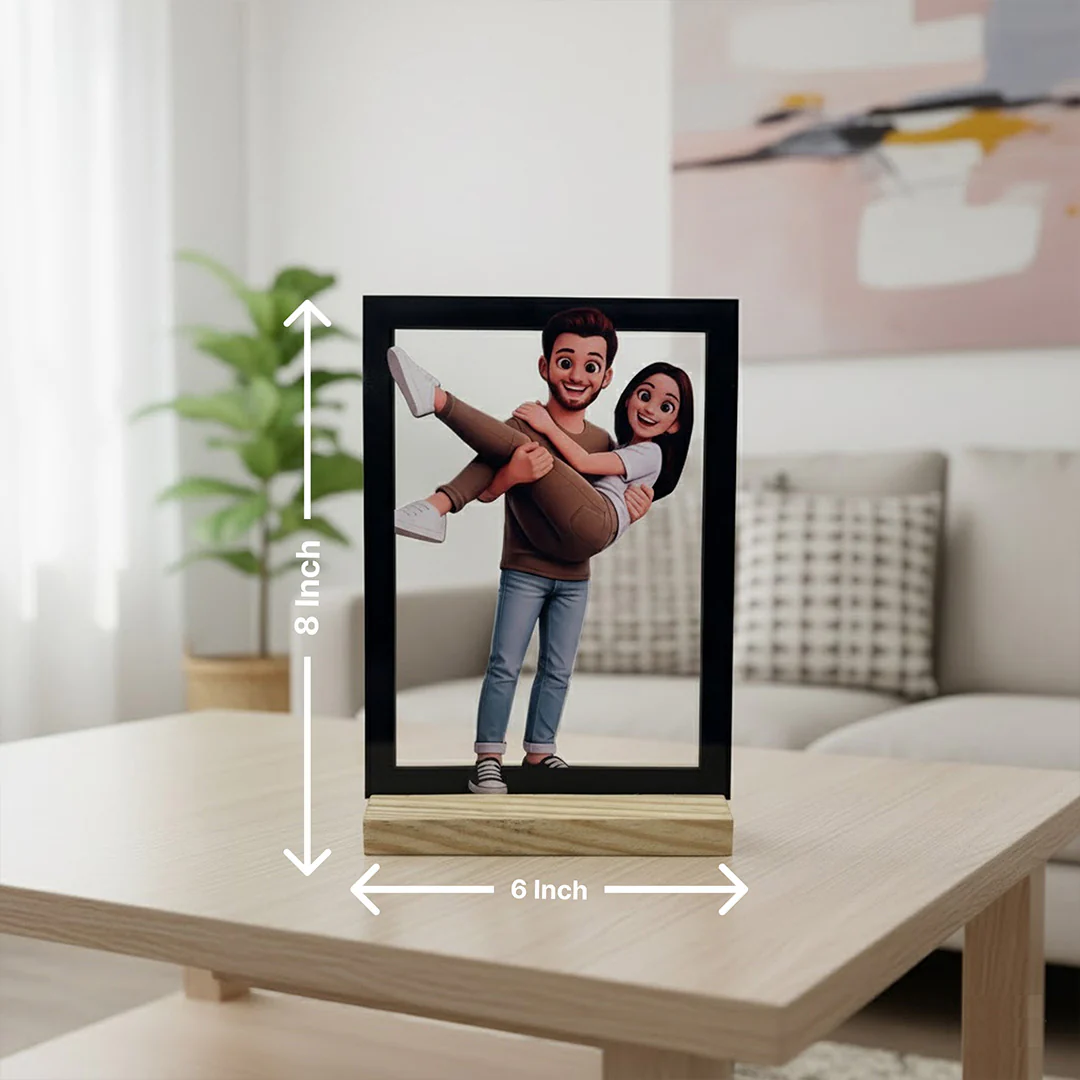 Personalized 3D Couple Photo Frame-6×8" - Image 3