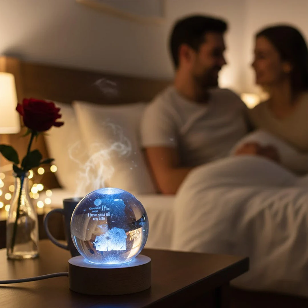 Personalized 3D Crystal Ball Multi-Color LED Lamp - Image 4