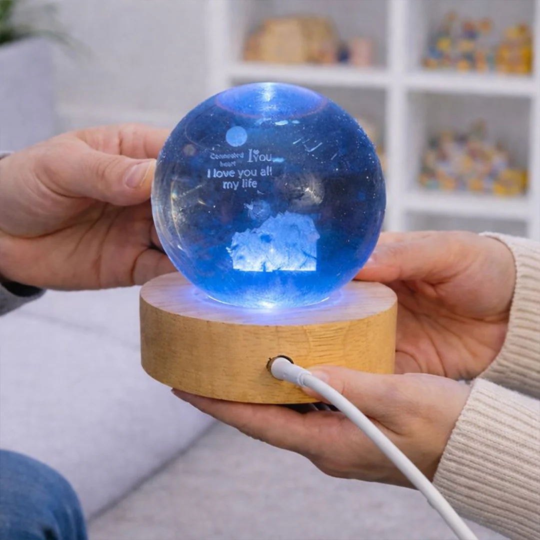 Personalized 3D Crystal Ball Multi-Color LED Lamp - Image 5