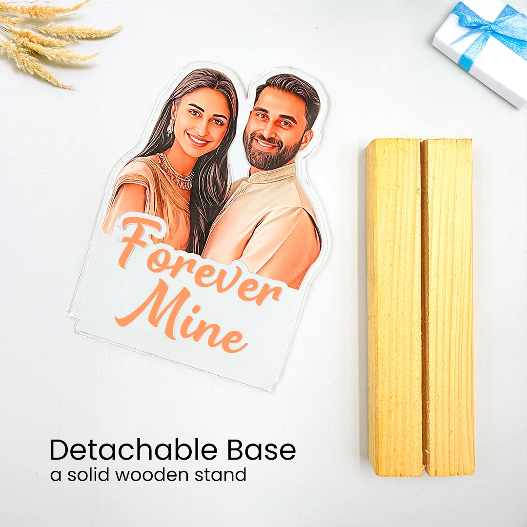 Acrylic Cutout Table Stand - Custom Text & Illustrated Photo - Image 4