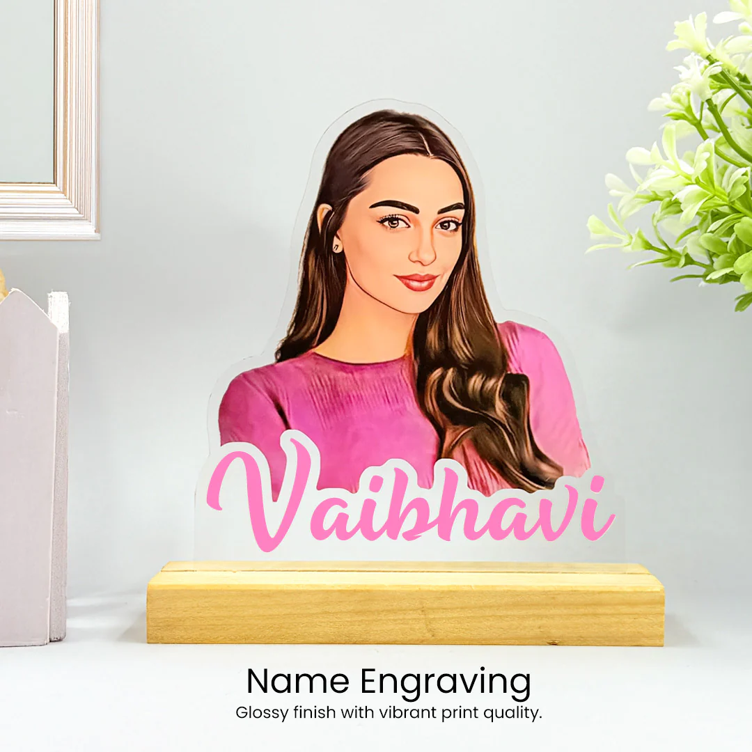 Acrylic Cutout Table Stand - Custom Text & Illustrated Photo - Image 6