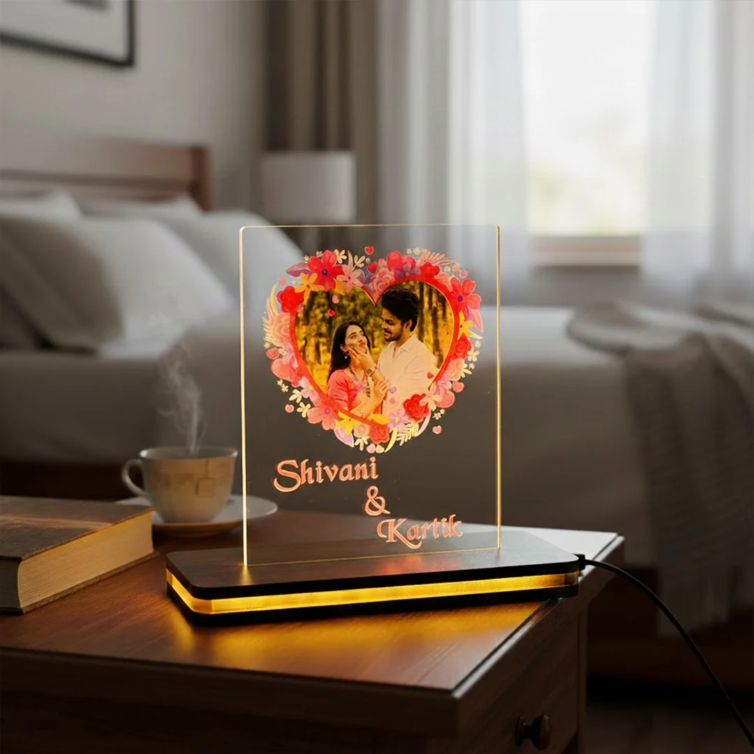 Personalized Acrylic Photo LED Lamp – Warm White (4×5”) - Image 4