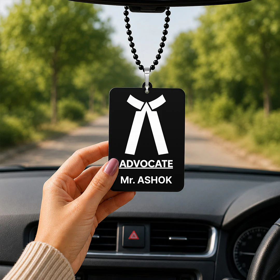 Personalized Advocate Car Hanging | Custom Lawyer Rear View Mirror Ornament for Cars- 3x2" - Image 5