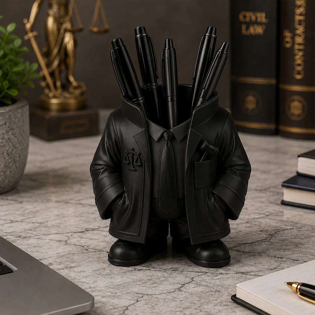 Personalized Advocate Coat Pen Stand | Unique Desk Organizer Gift for Lawyers, Judges & Legal Professionals