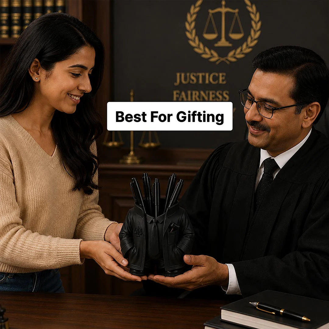 Personalized Advocate Coat Pen Stand | Unique Desk Organizer Gift for Lawyers, Judges & Legal Professionals - Image 5