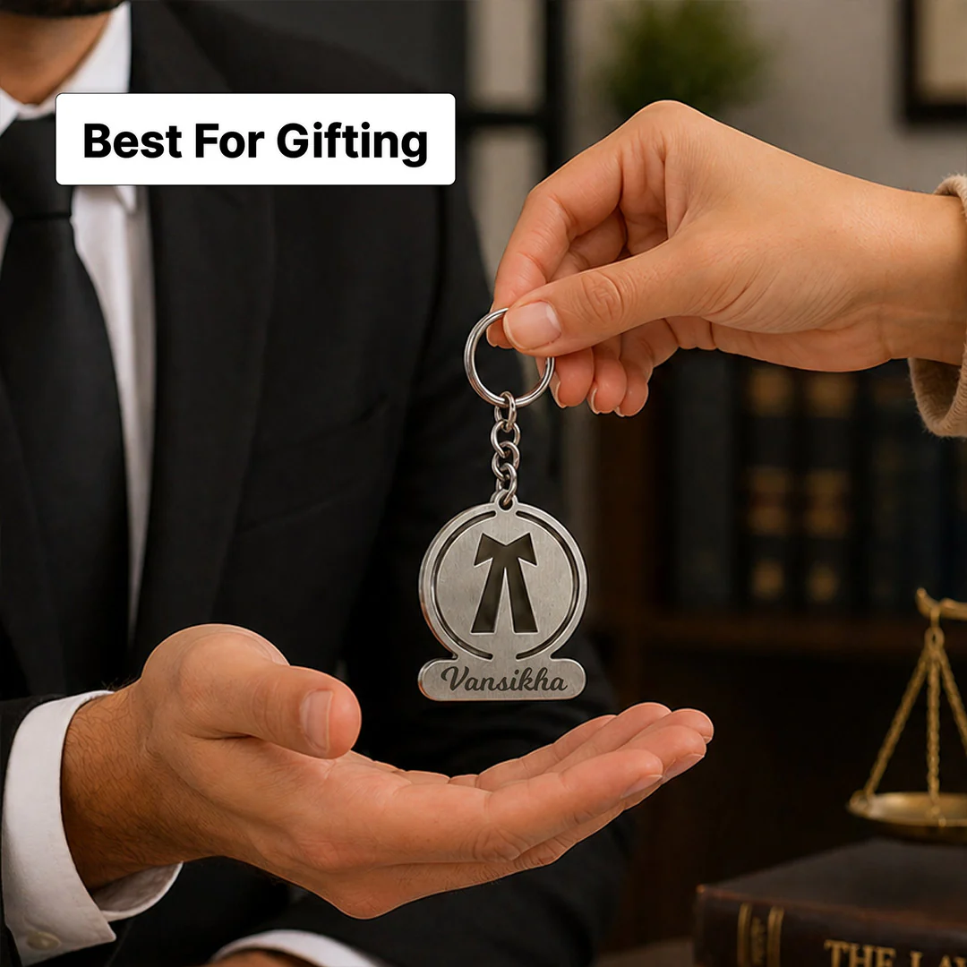Personalized Advocate Lawyer Metal Keychain | Premium Legal Professional Keyring Gift - Image 4