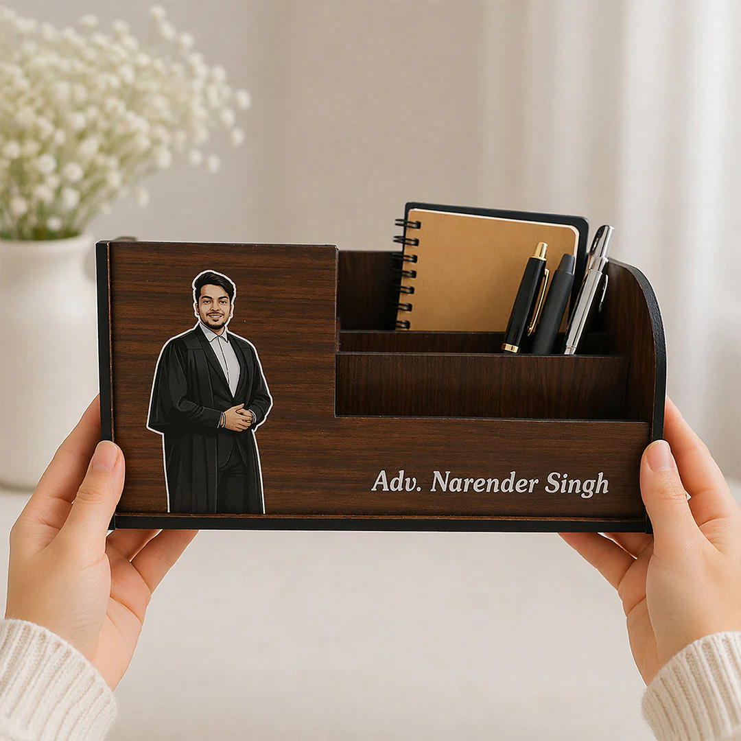 Personalized Advocate Wooden Desk Organizer (7x3") - Image 5