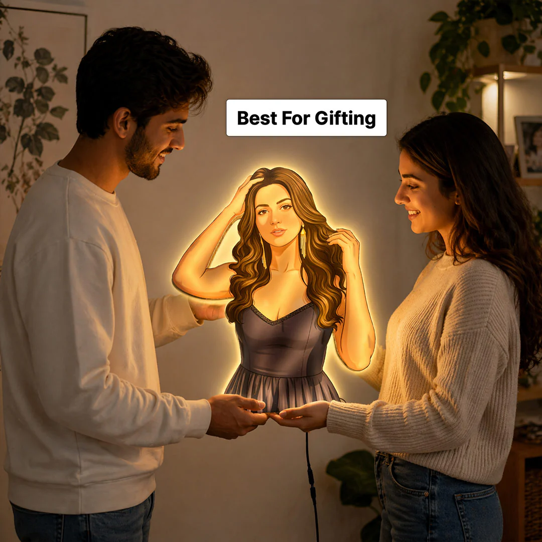 Personalized AI Cartoon Wooden 3D LED Photo Cutout Gift for Her (20x24") - Image 8
