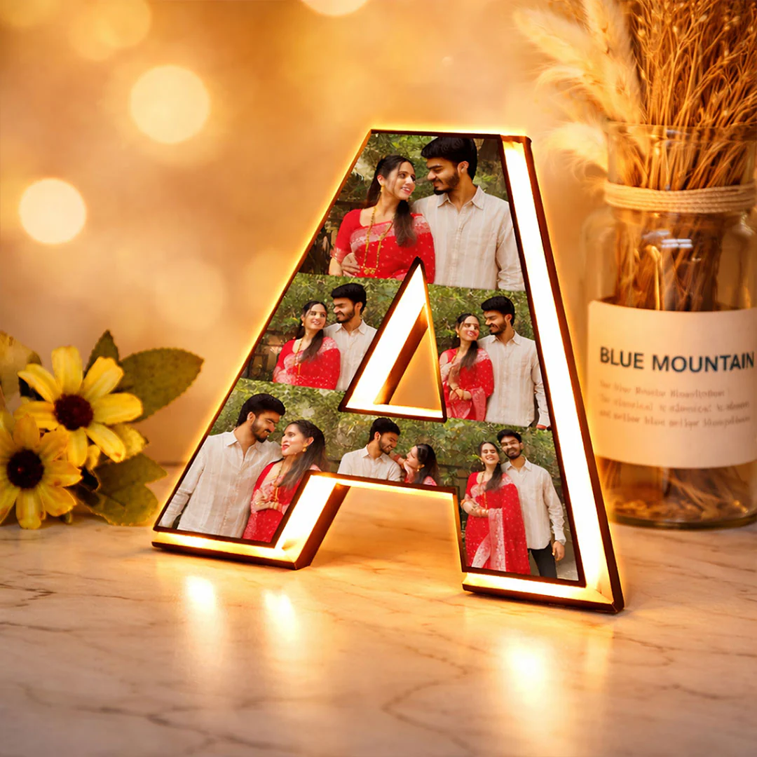 Personalized Alphabet LED Photo Frame (8x8")