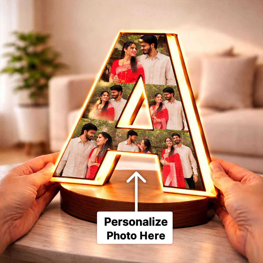 Personalized Alphabet LED Photo Frame (8x8") - Image 3