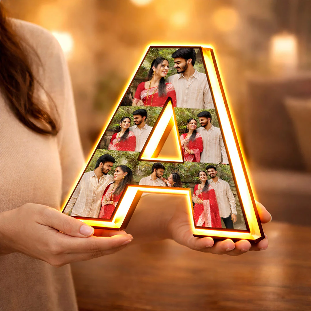 Personalized Alphabet LED Photo Frame (8x8") - Image 4