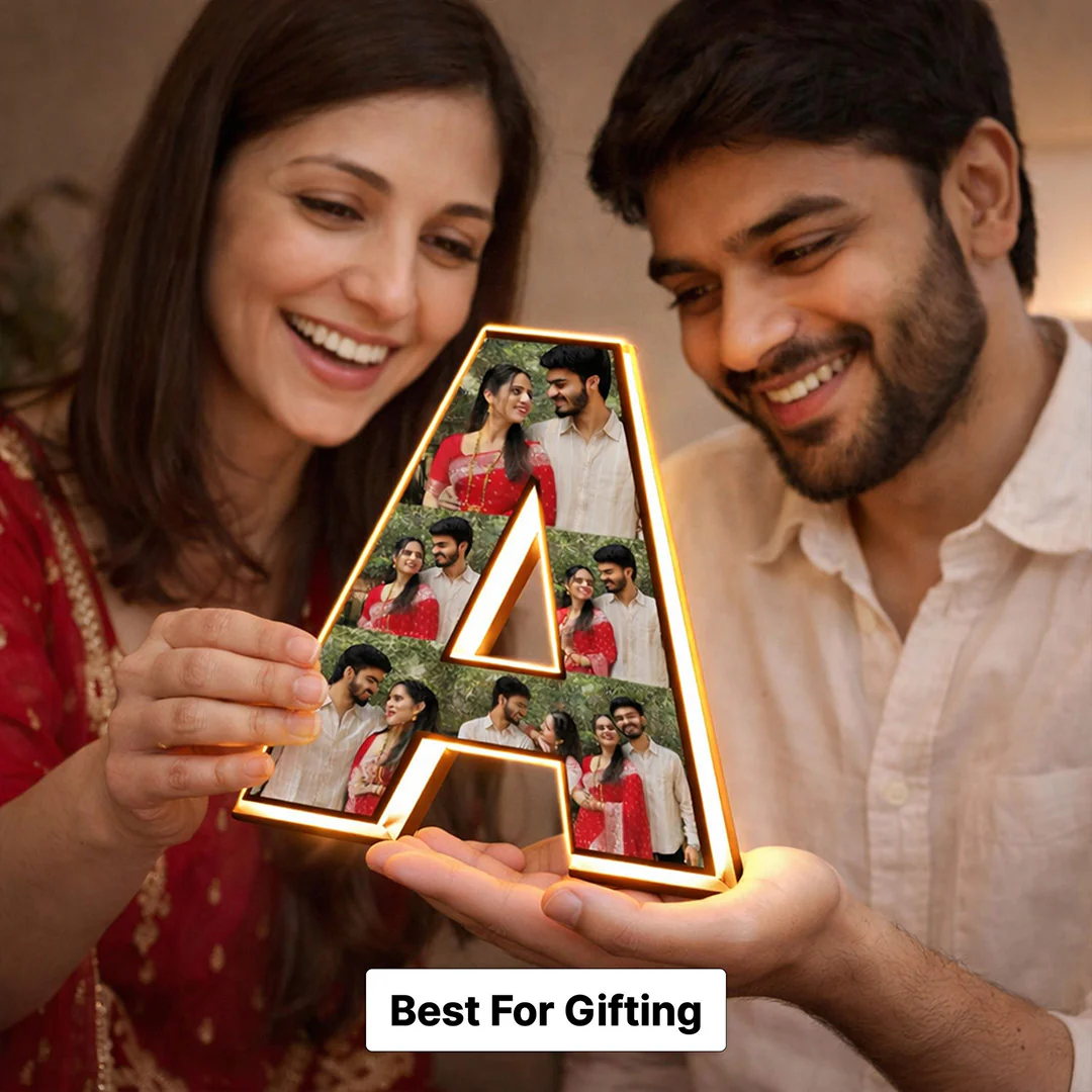 Personalized Alphabet LED Photo Frame (8x8") - Image 5