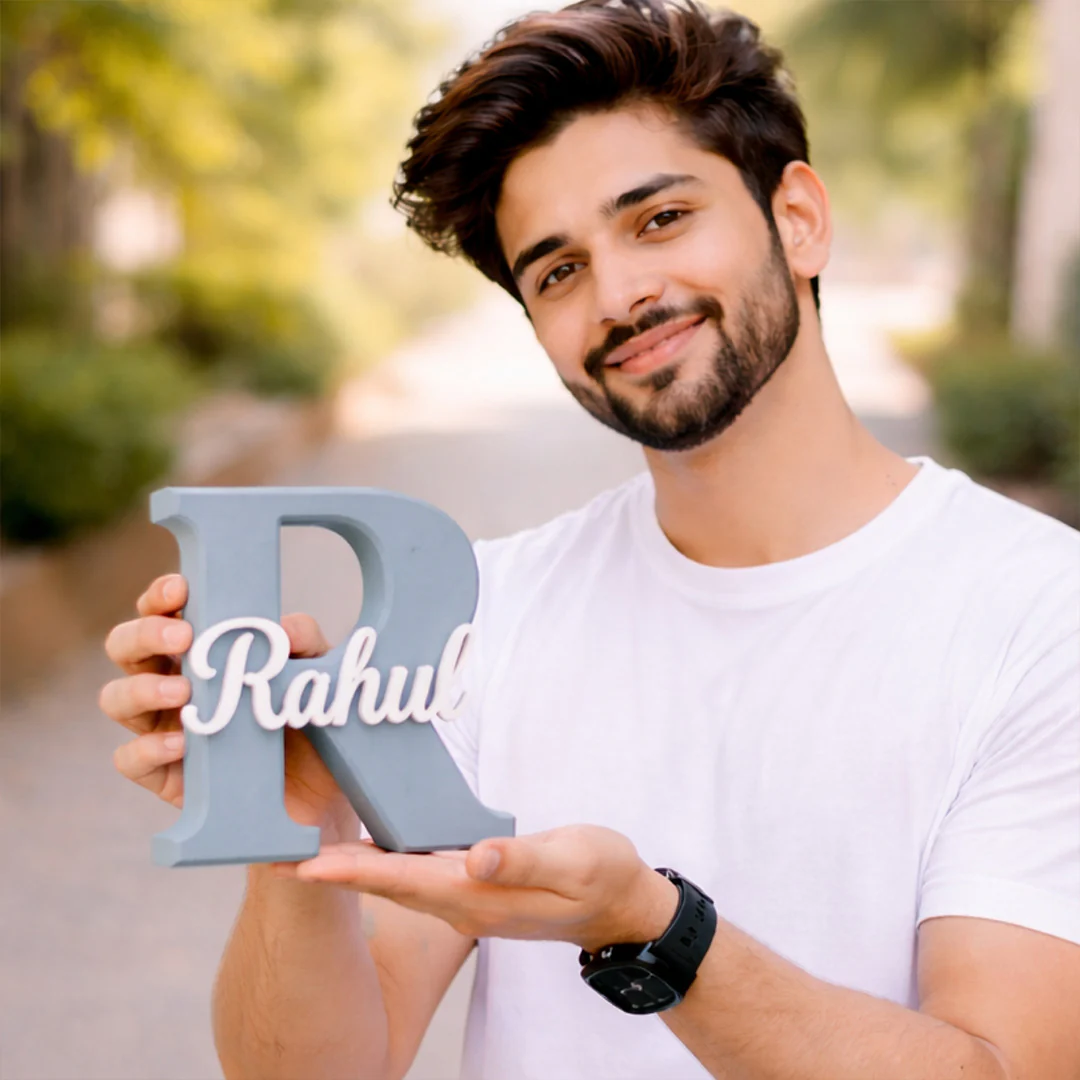 Personalized Alphabet Name Stand for Boys -6x6" - Image 4