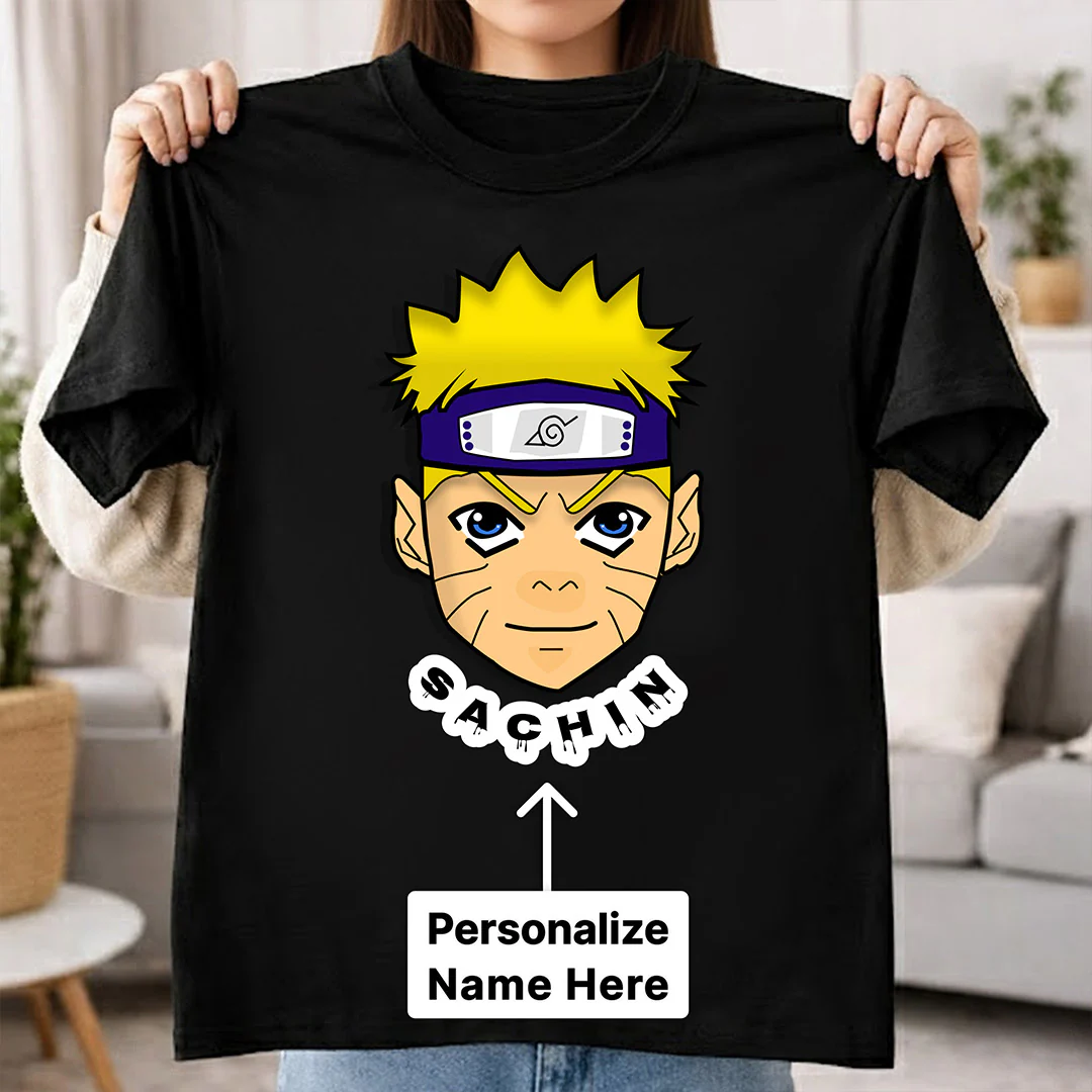 Personalized Anime Naruto Face T-Shirt - Image 2