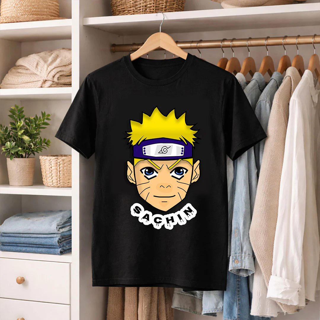 Personalized Anime Naruto Face T-Shirt - Image 4