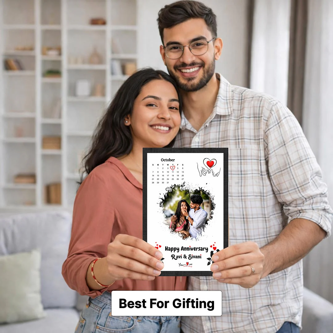 Personalized Anniversary Calendar Couple Wall Frame | Custom Romantic Photo & Special Date Memory Gift - Image 4