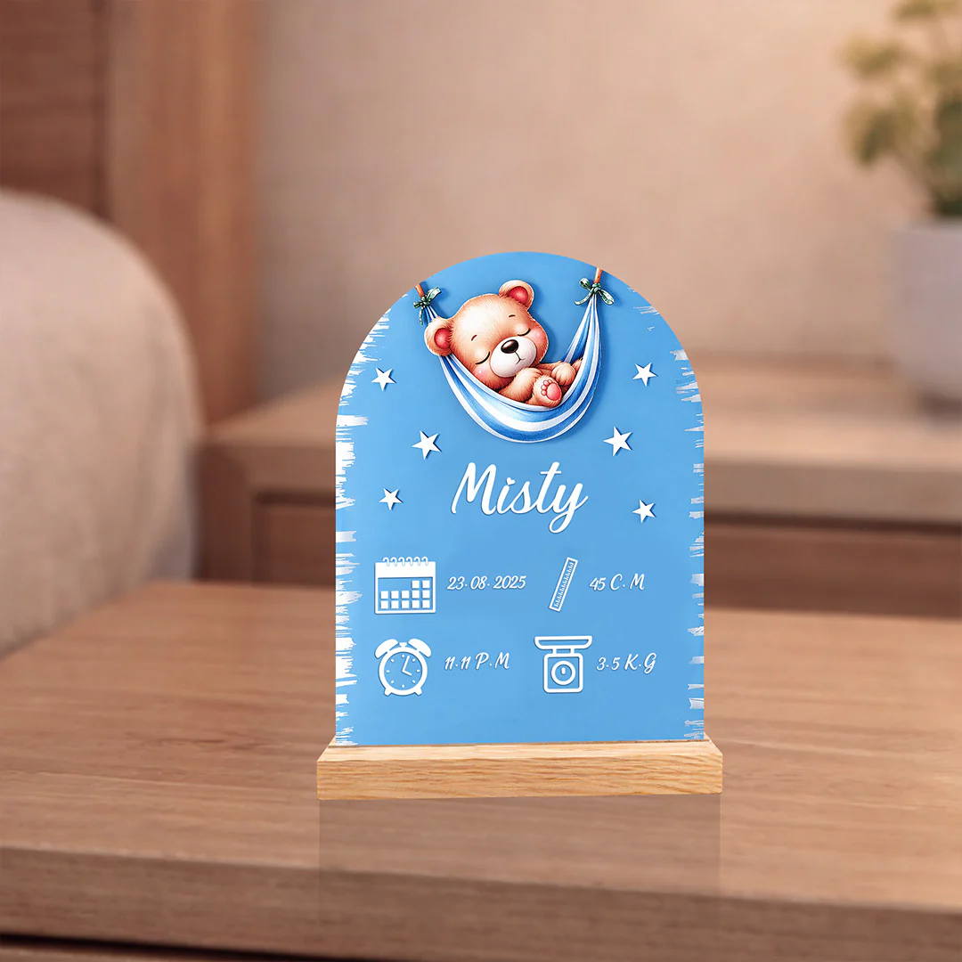 Personalized Baby Birth Details Acrylic Frame (6x8 Inch)
