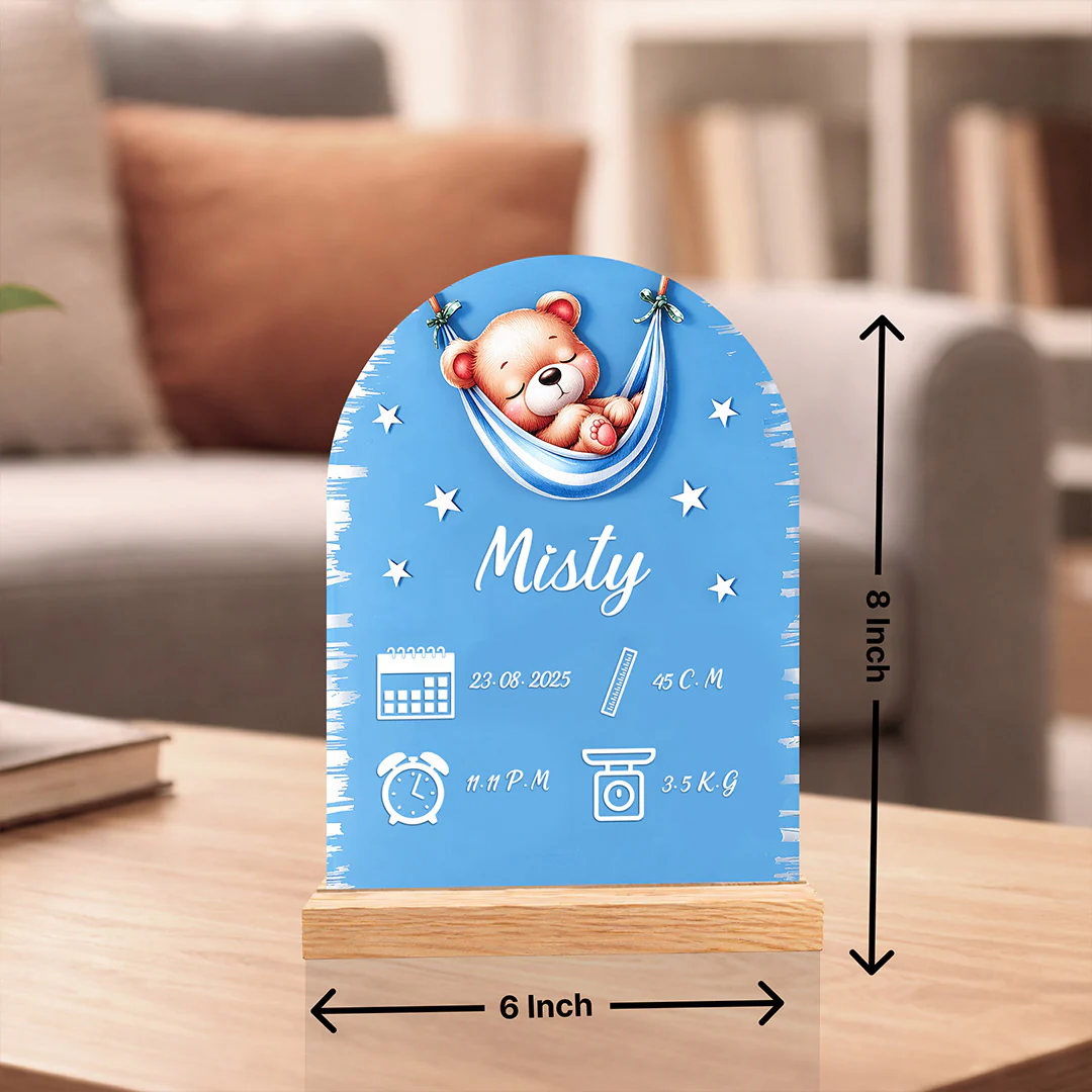 Personalized Baby Birth Details Acrylic Frame (6x8 Inch) - Image 2