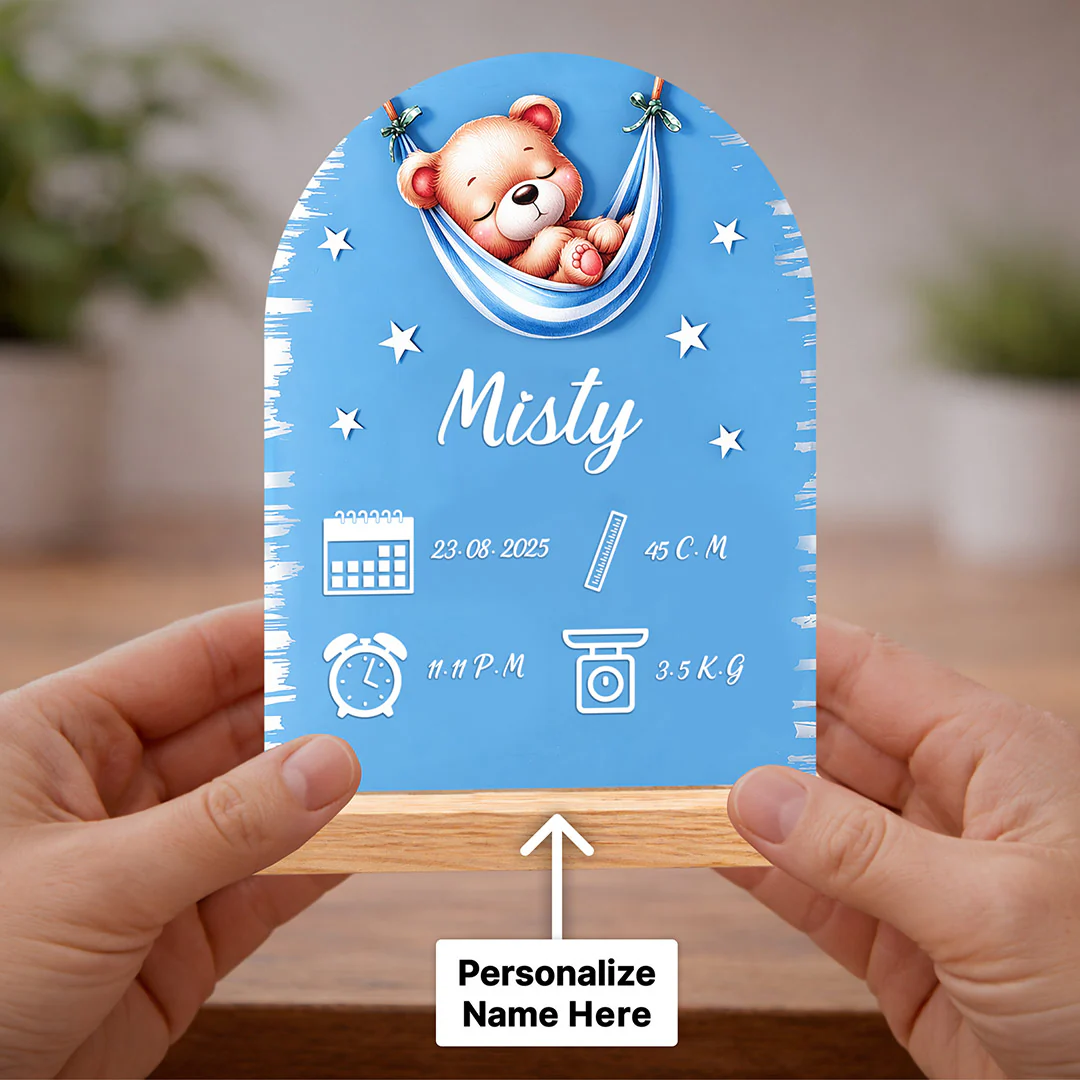 Personalized Baby Birth Details Acrylic Frame (6x8 Inch) - Image 3