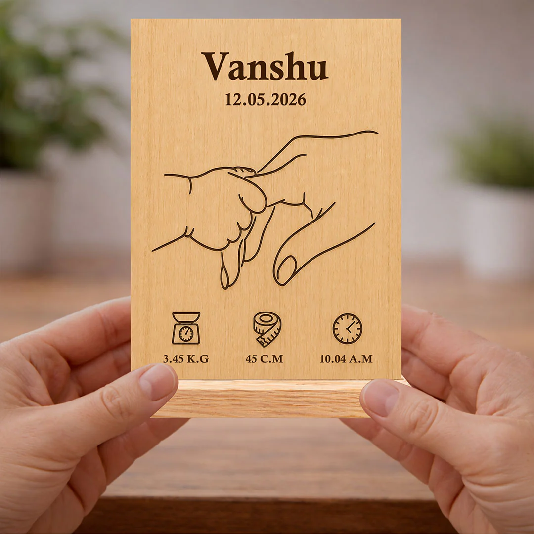 Personalized Baby Birth Details Wooden Plaque | Gift for Parents & Newborn Celebration - 8x6" - Image 4