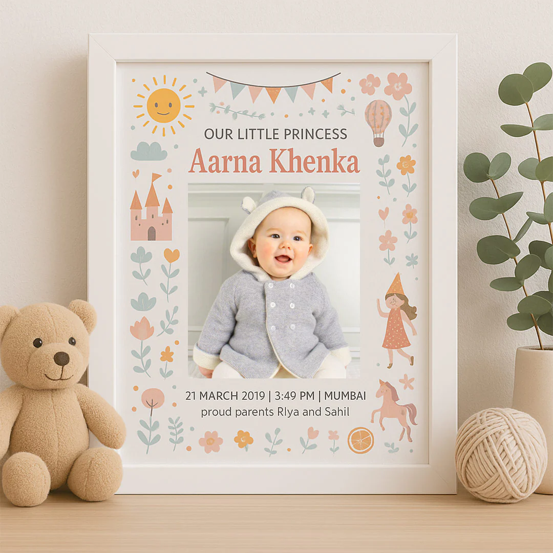 Personalized Baby Birth Frame – Cute Nursery Decor - Image 4
